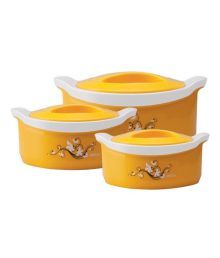 Milton Marvel Yellow & White Casserole Set - 3 Pcs