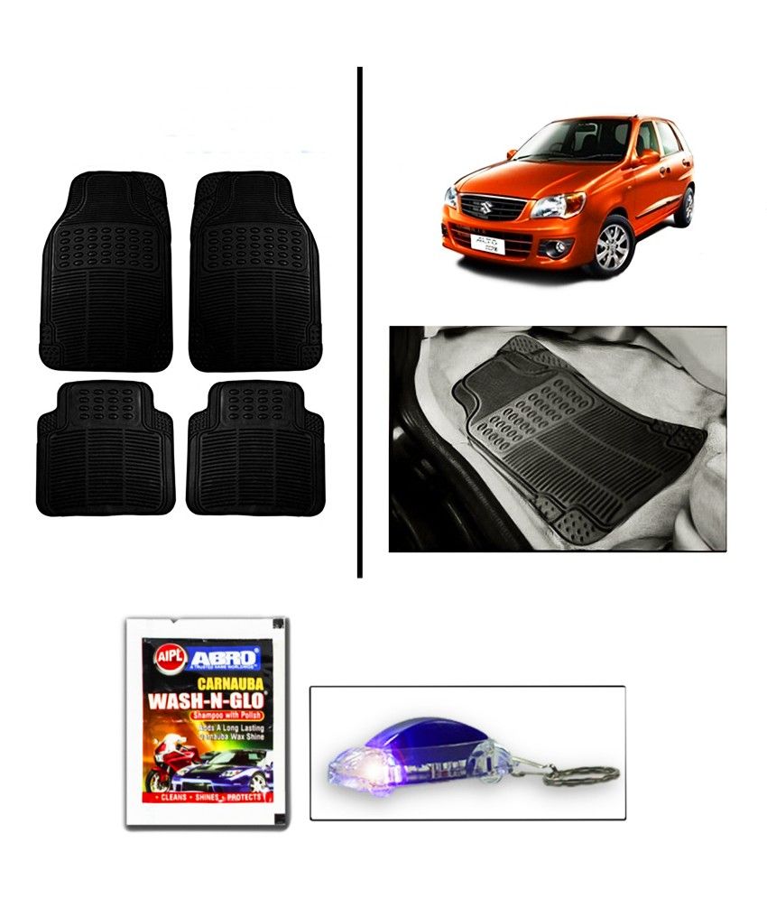 AutoSun Black Rubber Car Floor / Foot Mats Maruti New Alto 800 Buy
