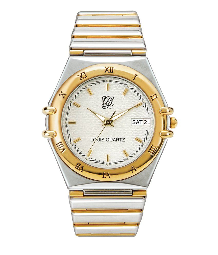Louis Quartz Gold & Silver Men Wrist Watch Price in India: Buy Louis Quartz Gold & Silver Men ...