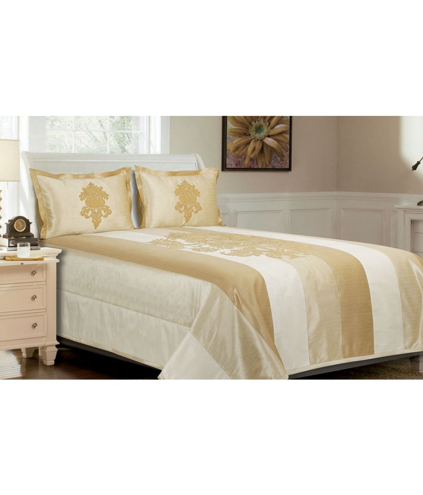 Jagdish Store Beige Floral Poly Cotton Bedspread Buy Jagdish Store