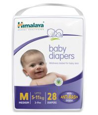 Himalaya Baby Diapers Medium 28 Pads (Pack Of -2)