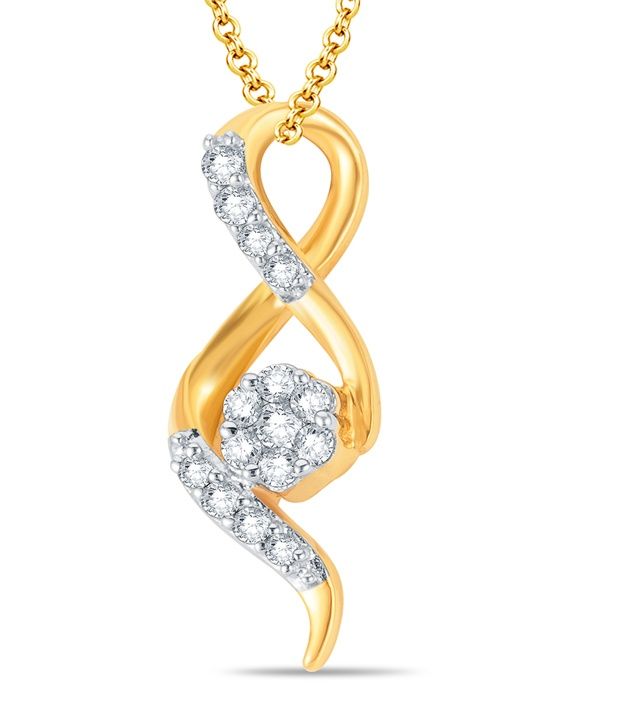 Pure Gold Jewellers 18kt Yellow gold Pressure Set Cluster Pendant with