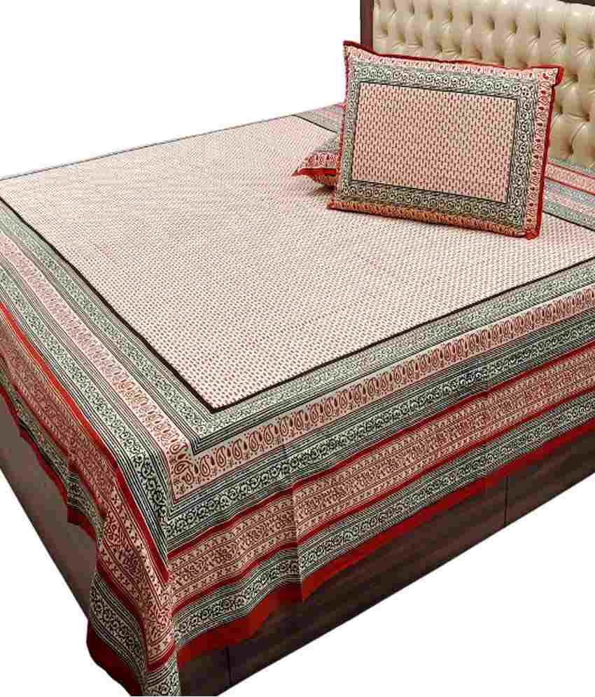 Sunshine Rajasthan Jaipuri Cotton Double Bed Sheet Pillow Covers - Buy ...