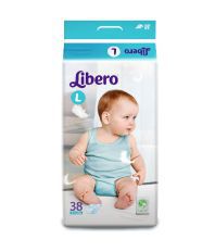 Libero Baby Dry Diapers White L -38Pcs (Large Size)