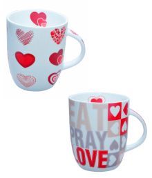 Clay Craft  Special 250 Ml Wonderful Heart Printed Mug - 2 Piece