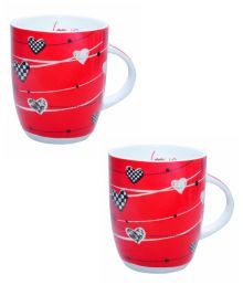 Clay Craft  Special 250 Ml Heart On String Mug - 2 Piece