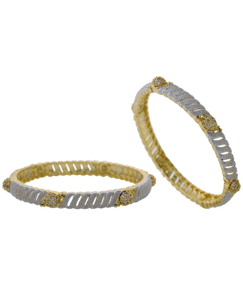 Hyderabad Jewels Silver Bangle Set Of 2 Buy Hyderabad Jewels Silver Bangle Set Of 2 Online in