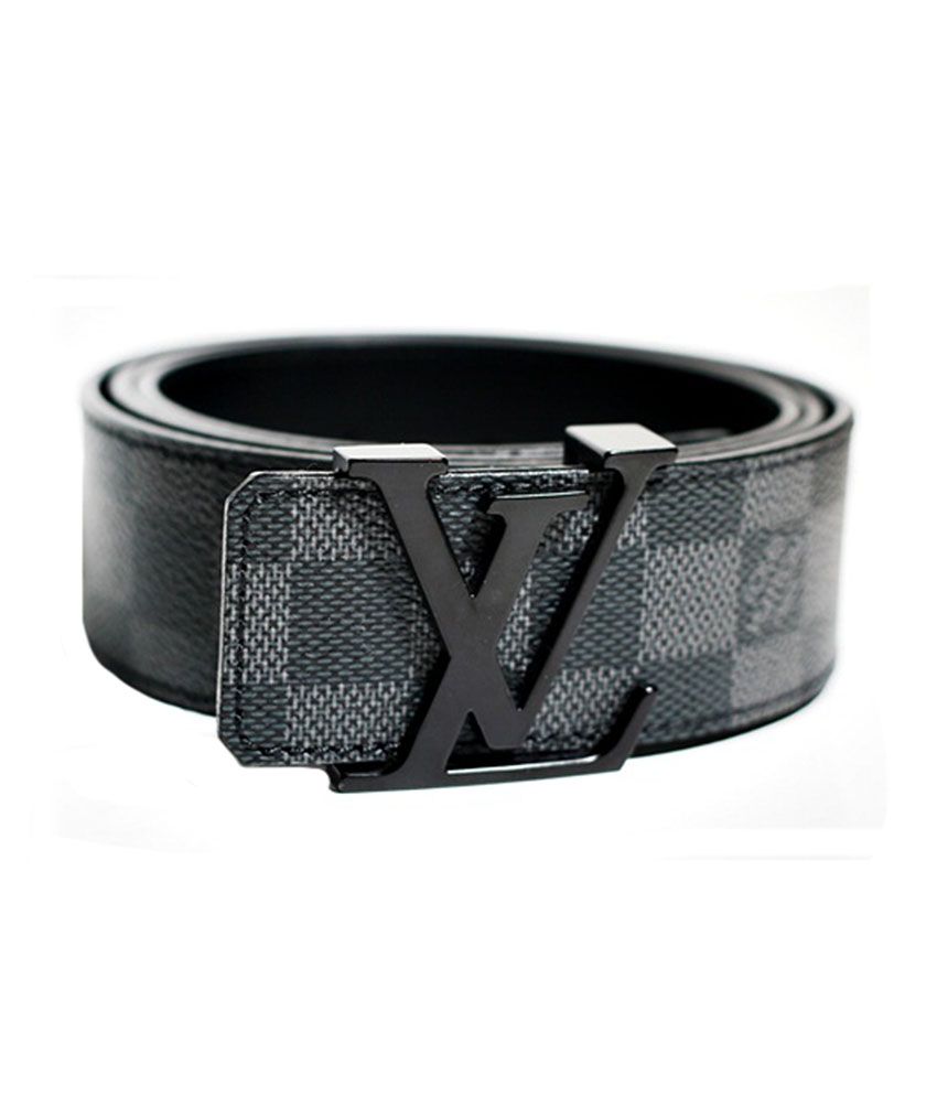 Louis Vuitton Black-Grey Leather Belt Black Buckle: Buy Online at Low Price in India - Snapdeal