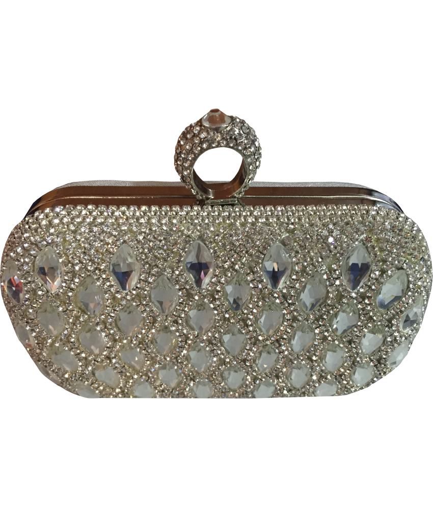 Liberty Silver Leather Clutch