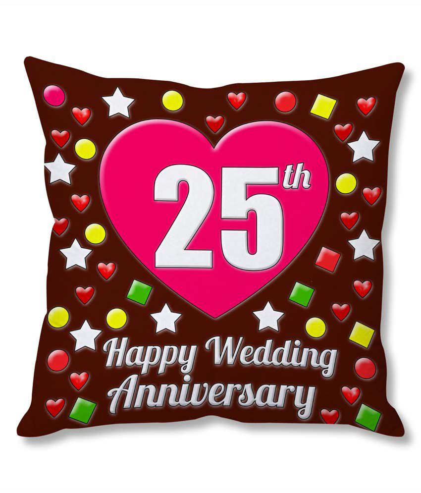 Photogiftsindia 25th Wedding Anniversary Cushion Cover
