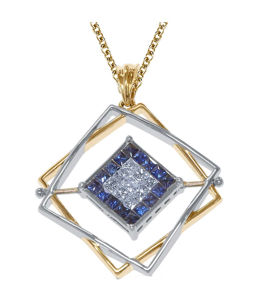Caratlane Enigma Square Sapphire Pendant: Buy Caratlane Enigma Square Sapphire Pendant Online in 