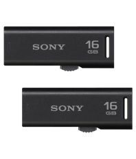 Sony Usm16gr/bz 16 Gb Pen Drives Black Pack of 2