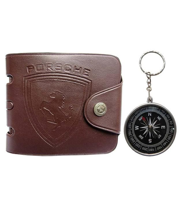 Urfashion Stylish And Designer Brown Men Wallet And Beautiful Compass Keychain Combo: Buy Online ...