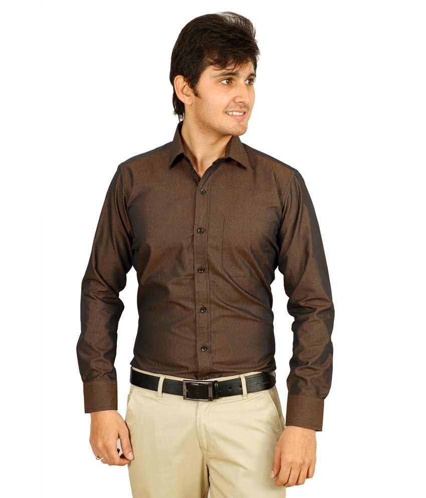 mens brown formal shirt