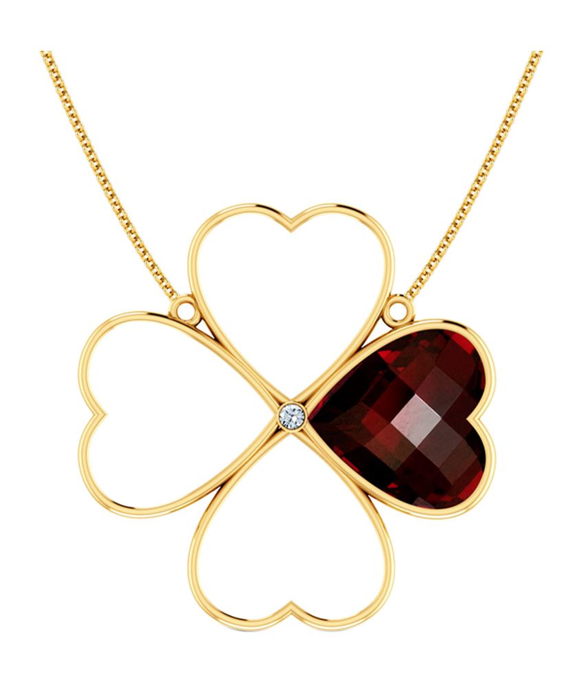 Caratlane Gold & Maroon Floral Design Necklace Buy Caratlane Gold
