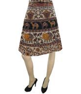 India Trendz Brown Printed Cotton Wrap Skirt
