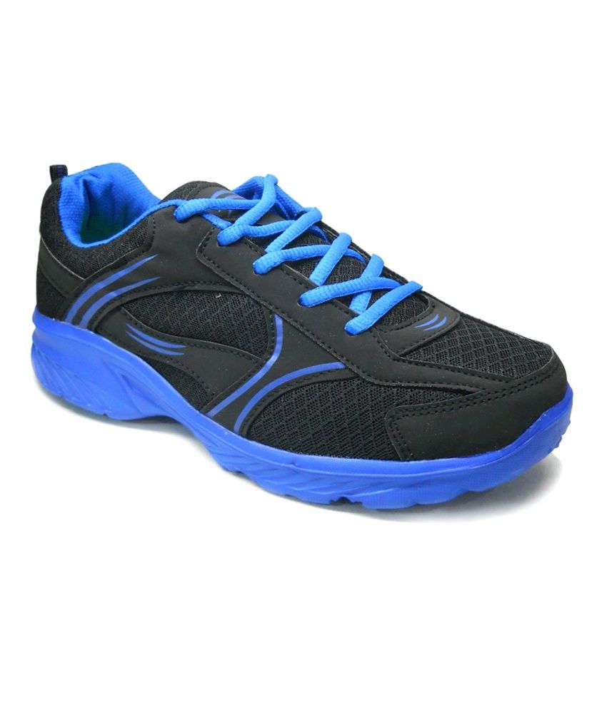 black and blue trainers