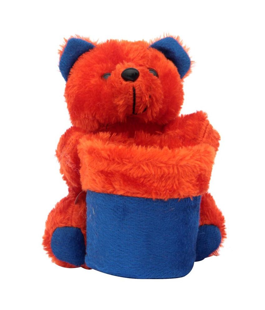 orange teddy bear throw