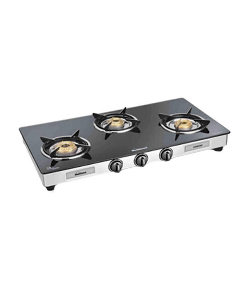 Sunflame Diamond 3B SS GT 3 Burner Gas Stove Toughened Glass Top Buy Online Snapdeal India