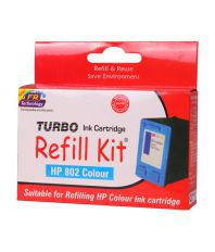 Turbo Refill Kit for HP 802 colour ink cartridge