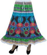 India Trendzs Multicolor Printed Cotton Broomstick Skirt