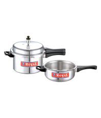 Royal Induction Base 3 Litre Combo Mini Pressure Cooker and Pan
