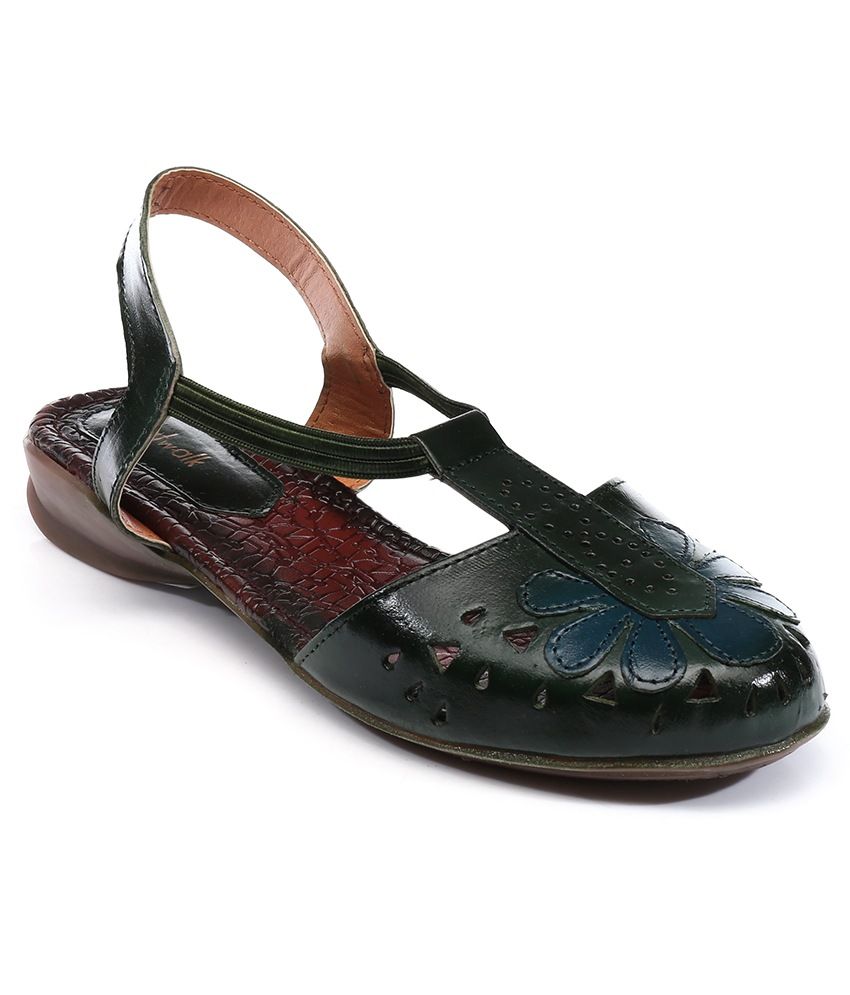green ladies flats
