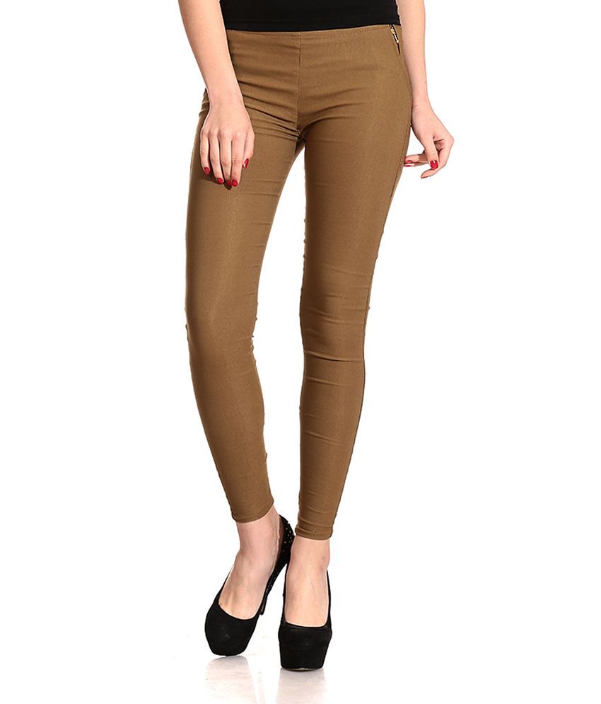 brown jeggings womens