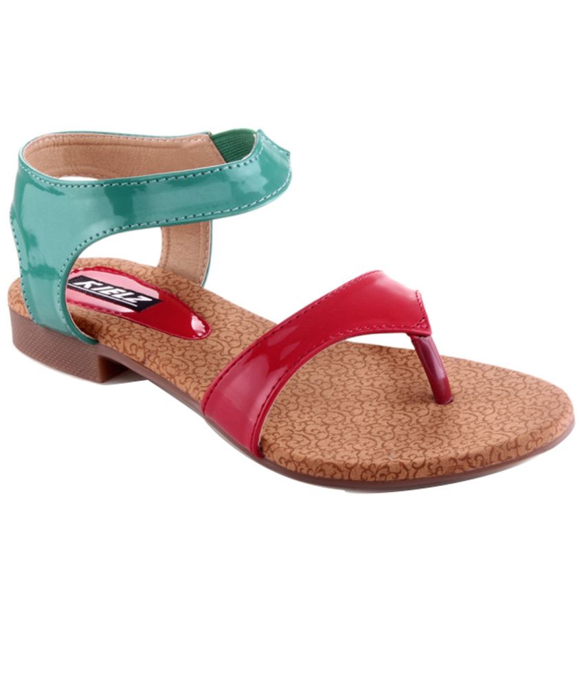 flat sandals red