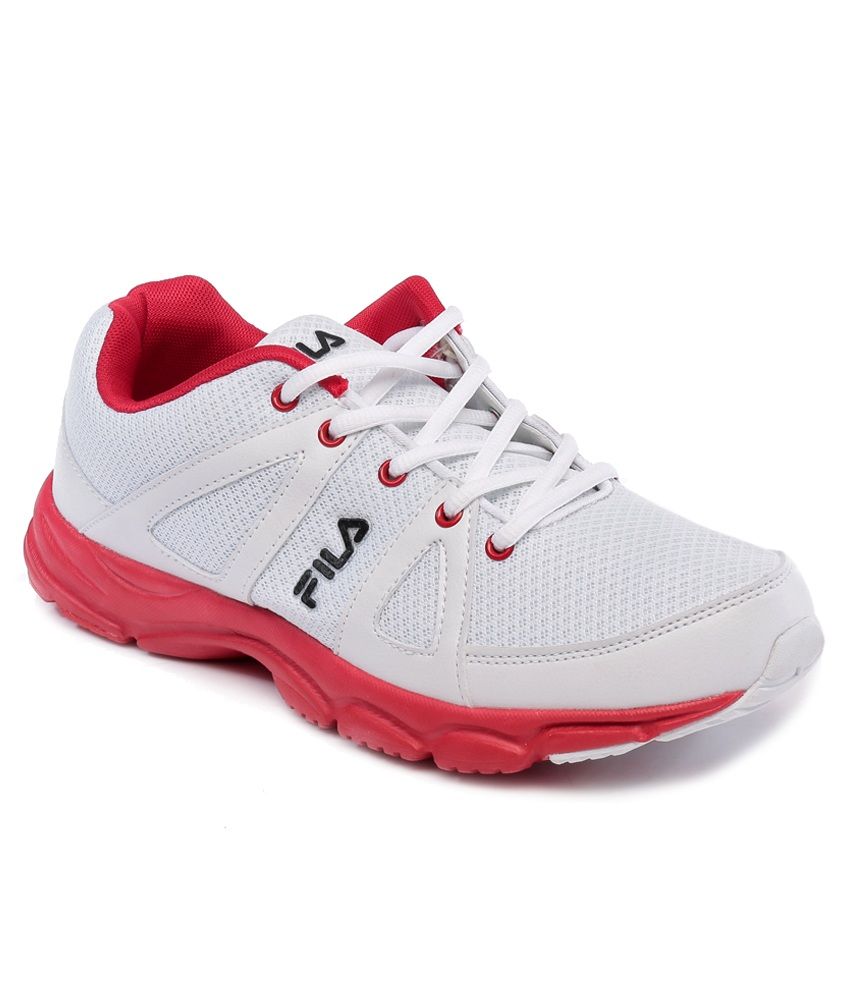 red and white fila shoes