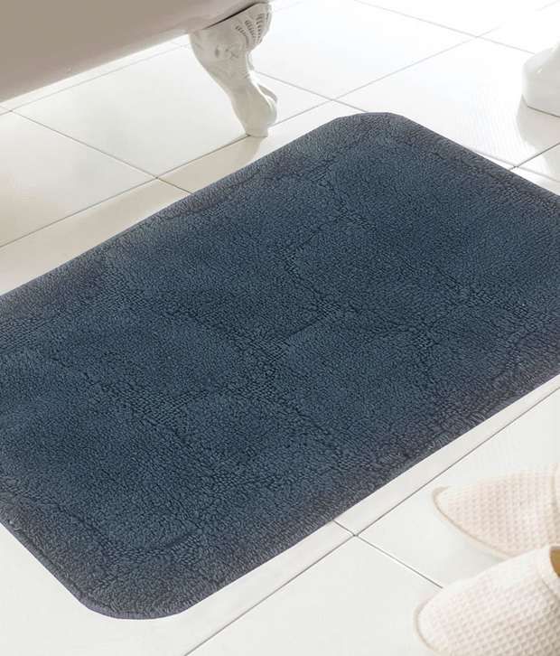 Bianca Dark Blue Cotton Bath Mat Buy Bianca Dark Blue Cotton Bath Mat Online at Low Price
