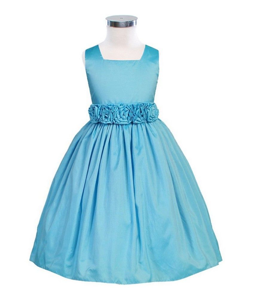 blue color party frocks