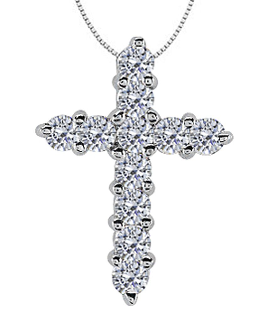 cross Pendant Weight online 14K White of india  Carat in pendant  Cross Total Diamond 0.25 Diamond