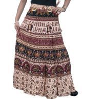 India Trendzs Brown Cotton Printed Long Skirt