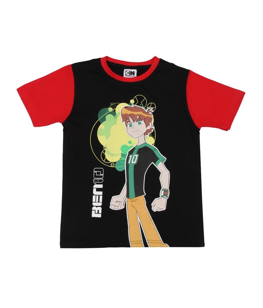 Cartoon Network Black Cotton Graphic &amp; Patch Work Round T