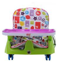 Intra Kid's Multicolour Royal Booster Seat Baby Chair with Height Adjustable and Wheels