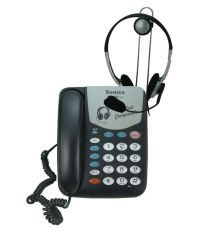 Sonics HT-882-HS Corded Landline Phone (BLACK) 