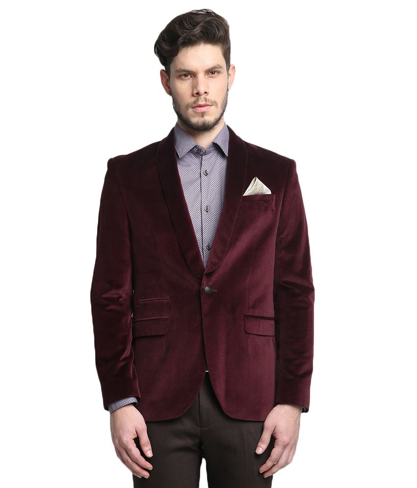 BLACKBERRYS Maroon Regular Fit Blazer Buy BLACKBERRYS Maroon Regular