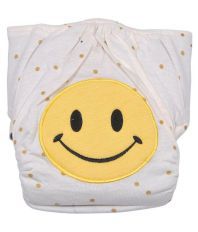 Cosy White and Yellow Cotton Diaper Cover