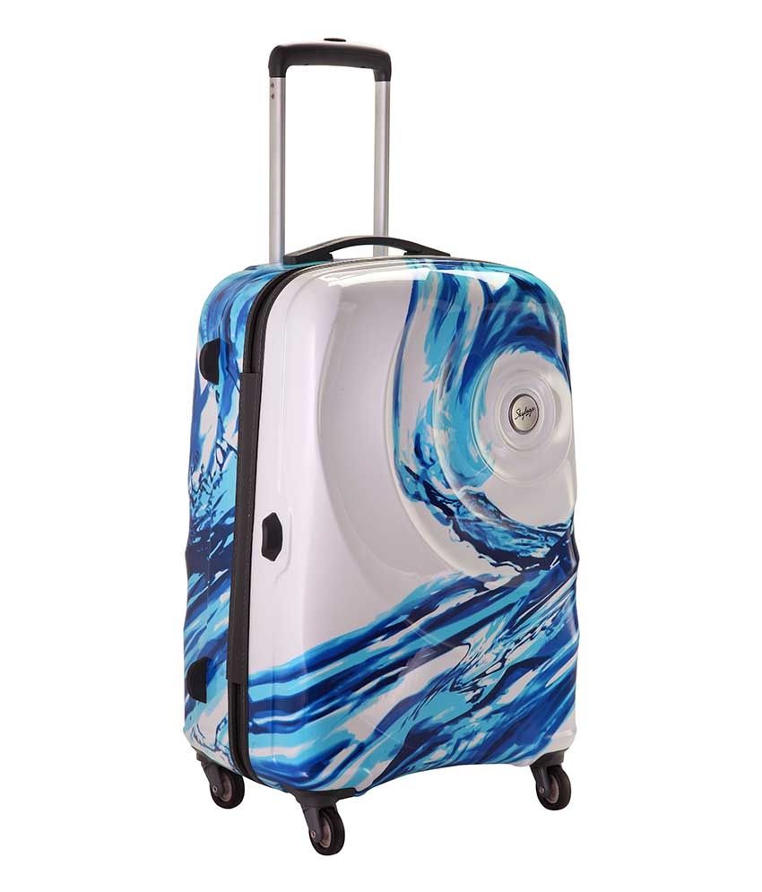 Skybags Medium 61Cm 69Cm 4 Wheel Hard White Riviera Luggage Trolley 
