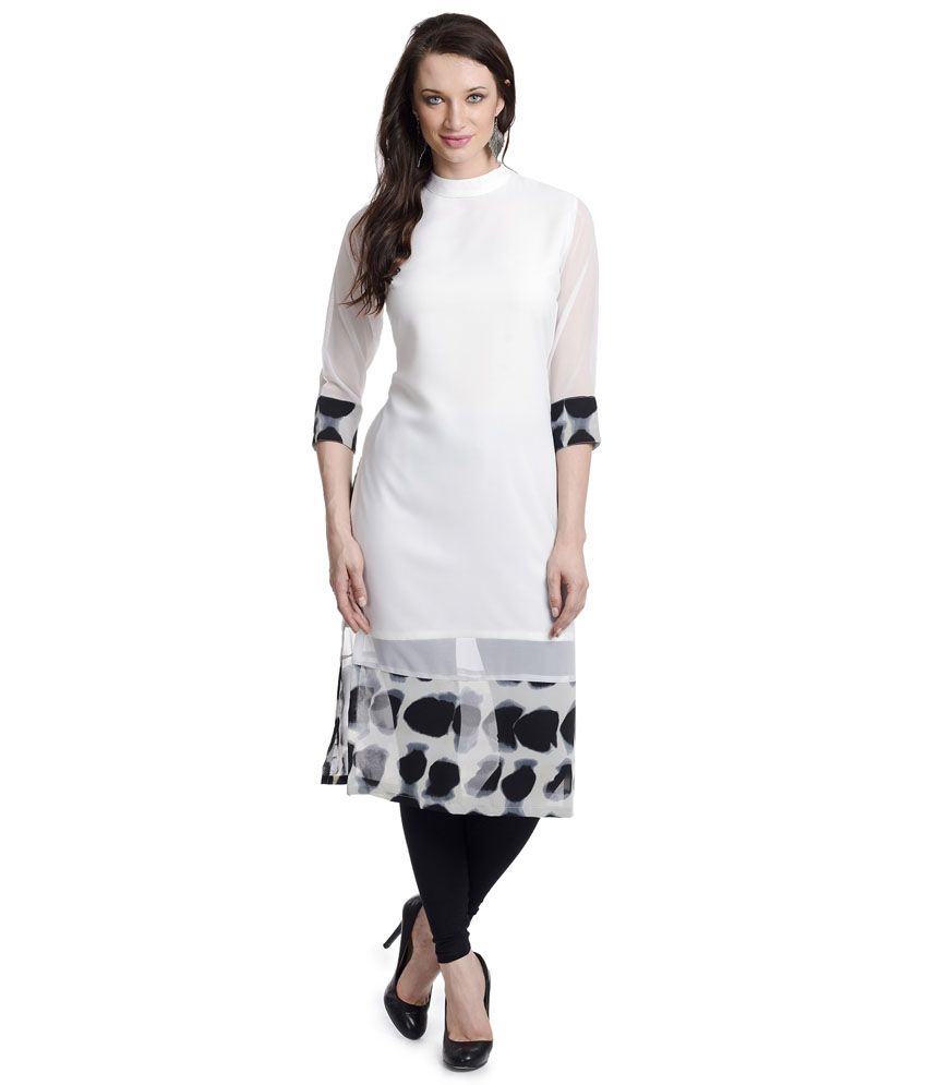 trendy white kurti