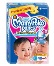 Mamy Poko Pants Extra Absorb L (9 - 14 kg), Large    48+4 Pcs