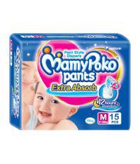 Mamypoko Pants Baby Diaper Medium 15 Pcs (7 - 12 Kg)