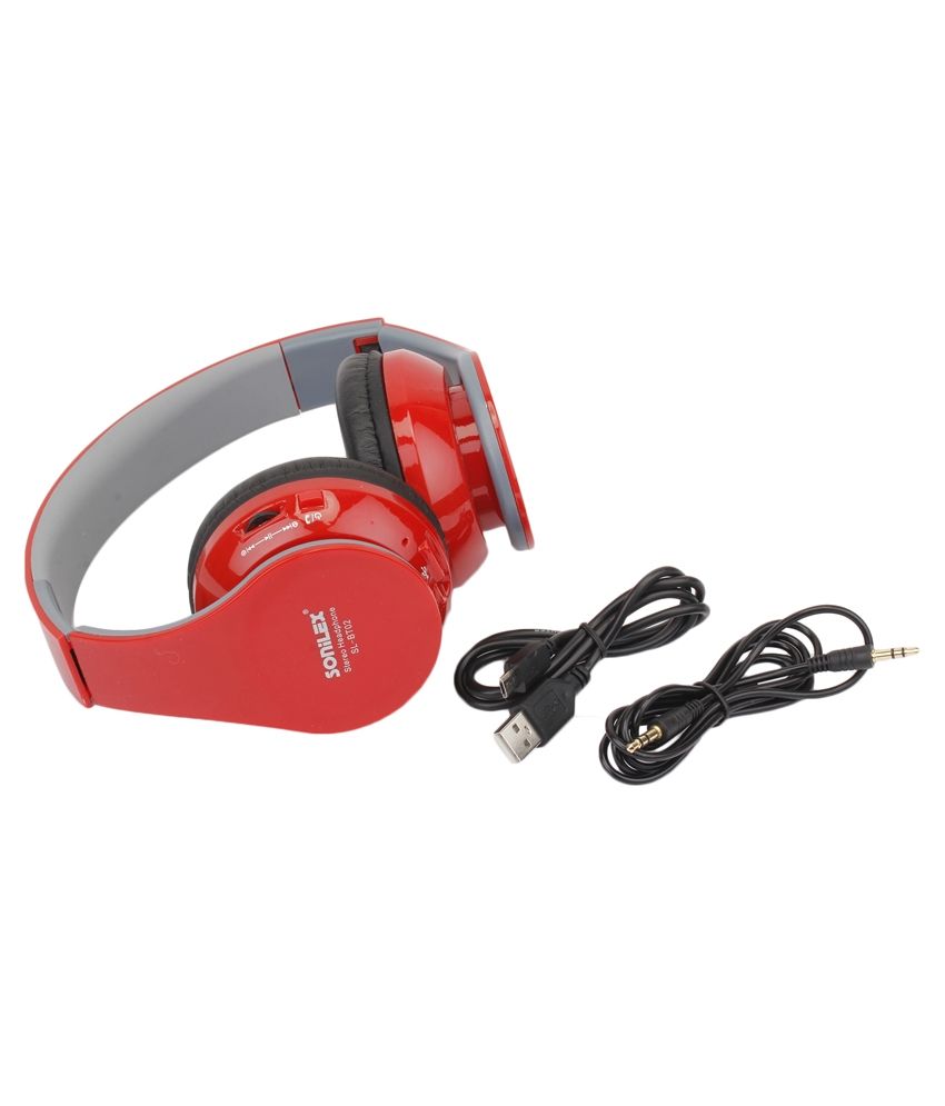 Sonilex SL-BT02 On Ear Wireless Headphone Without Mic Red