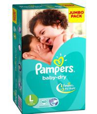 Pampers Diapers (large)- 60pcs Diapers