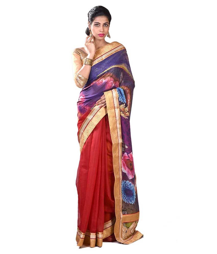 Indian Saree Mandir Multi Color Art Silk Saree Buy Indian Saree