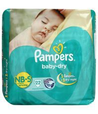 Pampers Disposable Diapers-Size S (Small) (Upto 8 Kg)-22Pad...