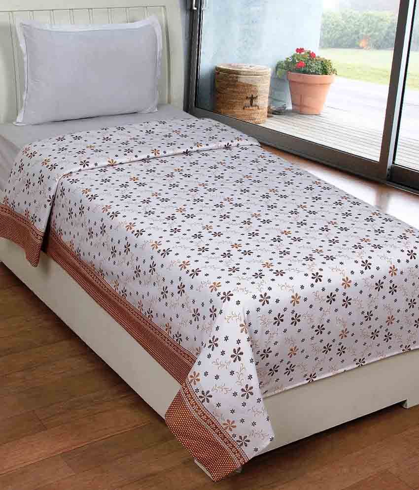 HomeZaara White Cotton Single Bedsheet - Buy HomeZaara White Cotton