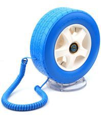 Tootpado Wheel Shape With LED Light - Telephone Corded Landline Phone (Blue) 