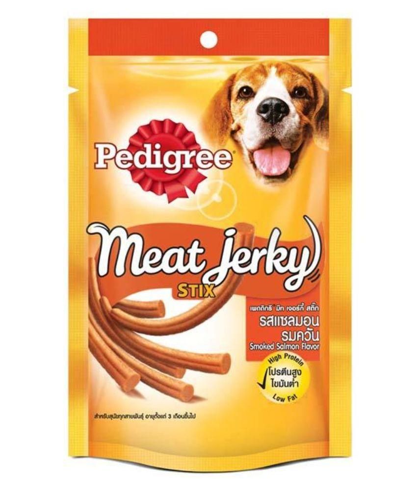 Pedigree 60 Gm Meat Jerky Stix And Smoked Salmon Dog Treats - Pack Of 6